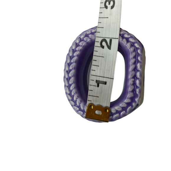 Napkin Rings Vintage Purple Ceramic Geometric Decorative Basket Weave Set Of Six - Picture 9 of 16